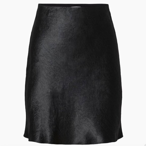 Aritzia Babaton Slip Satin Mini Skirt Black Size 6 - Picture 1 of 8